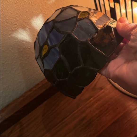 Tiffany Style Stained Glass Tea Light Table Lamp - Picture 10 of 12